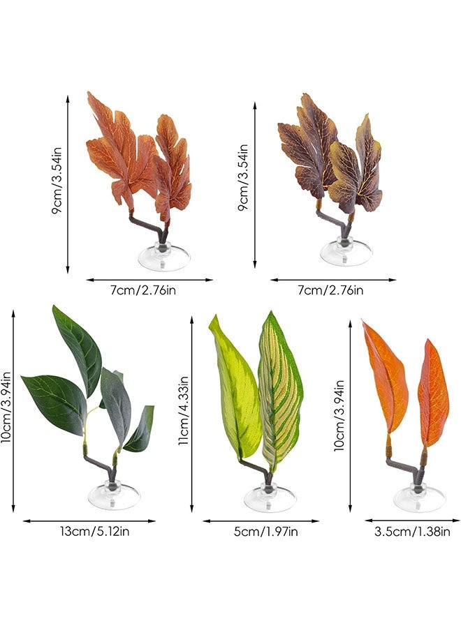 Realfrog 5PCS Fish Tank Decoration Betta Bed Leaf Hammock for Betta Fish, Lightweight and Realistic Resting Spot, For Fish Leaf Pad, Ornamental Artificial Leaf Bed Aquarium Accessories - Image 3