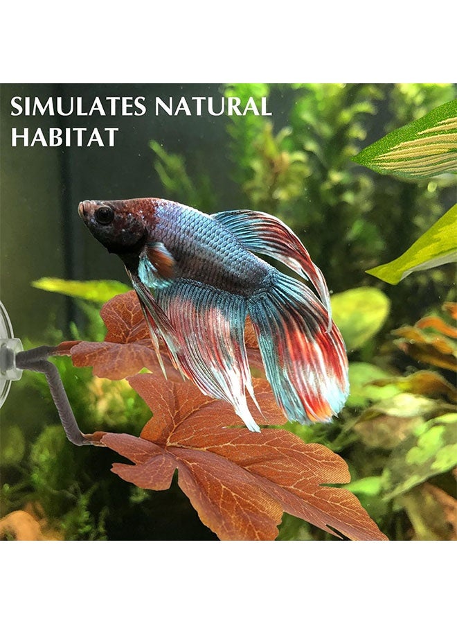 Realfrog 5PCS Fish Tank Decoration Betta Bed Leaf Hammock for Betta Fish, Lightweight and Realistic Resting Spot, For Fish Leaf Pad, Ornamental Artificial Leaf Bed Aquarium Accessories - Image 2