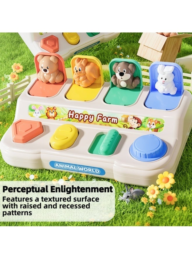 Cause And Effect Toy,Developmental Toy With Buttons & Colors Color Sorting Animal Toys,Interactive Animal Activity Center,Fine Motor Skills, Color & Shape Sorter - Image 5