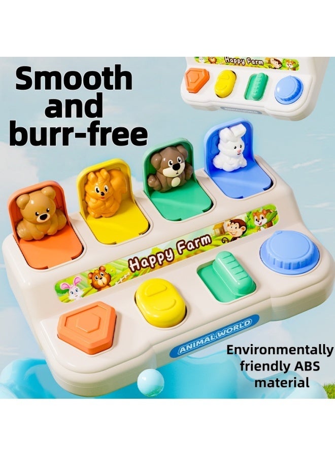 Cause And Effect Toy,Developmental Toy With Buttons & Colors Color Sorting Animal Toys,Interactive Animal Activity Center,Fine Motor Skills, Color & Shape Sorter - Image 4