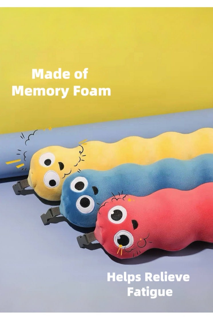 إسكدنيا وسادة رقبة خضراء لطيفة من الفوم المرن – قابلة للطي ومريحة بغطاء قابل للغسل وصندوق تخزين للسفر بسهولة - Image 4