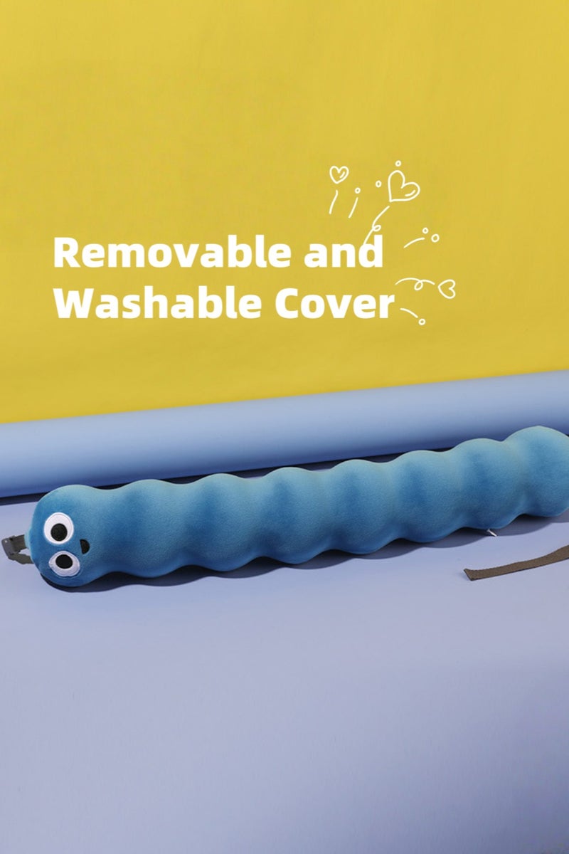 إسكدنيا وسادة رقبة خضراء لطيفة من الفوم المرن – قابلة للطي ومريحة بغطاء قابل للغسل وصندوق تخزين للسفر بسهولة - Image 5