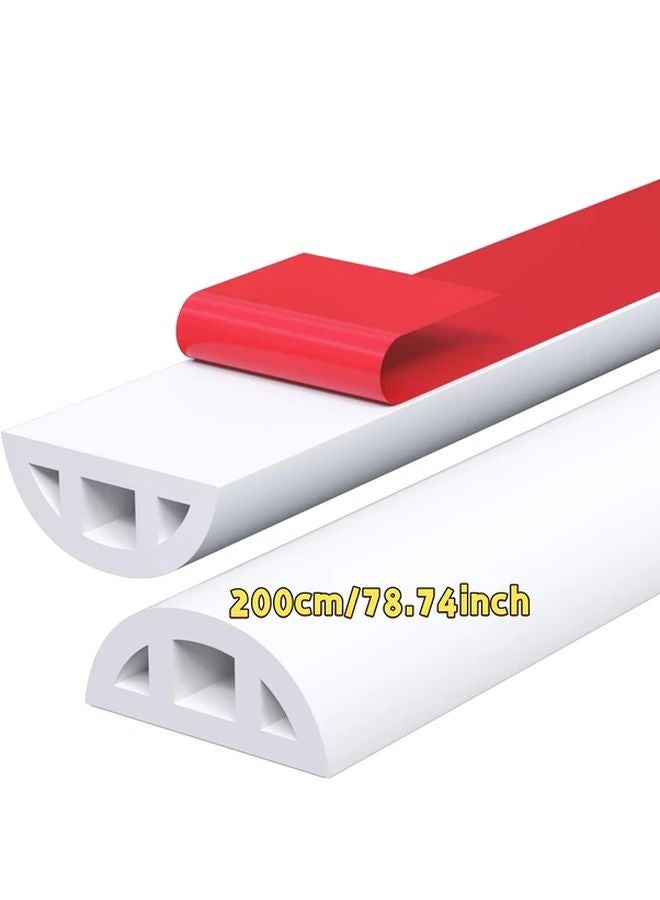 عتبة دش بيضاء ذاتية اللاصق سدادة مياه 200 سم قابلة للطي حاجز تناثر للفصل بين الجاف والرطب - Image 1