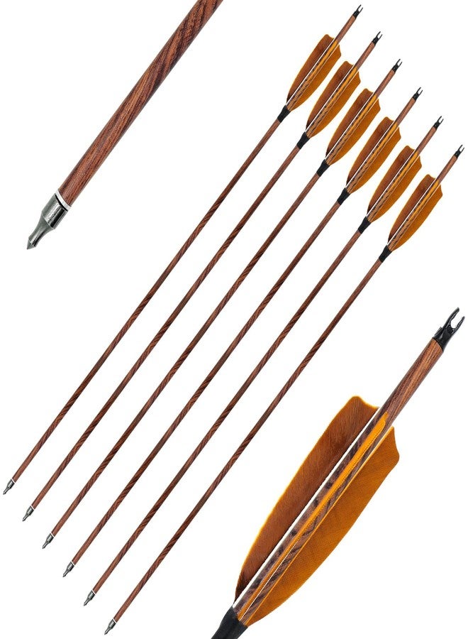 RedOak 31 inch Wood Grain Carbon Archery Arrows for Target Practice (6 pcs) - Spine 500 - Image 1