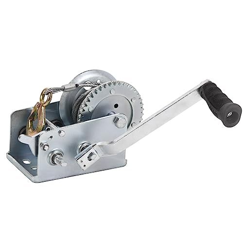 LFGUD Hand Winch Boat Trailer Winch 2500lbs Heavy Duty Hook with 33ft Steel Cable, Two Way Ratchet Manual Operated Winch for Trailers ATV UTV Boat Marine - Image 1