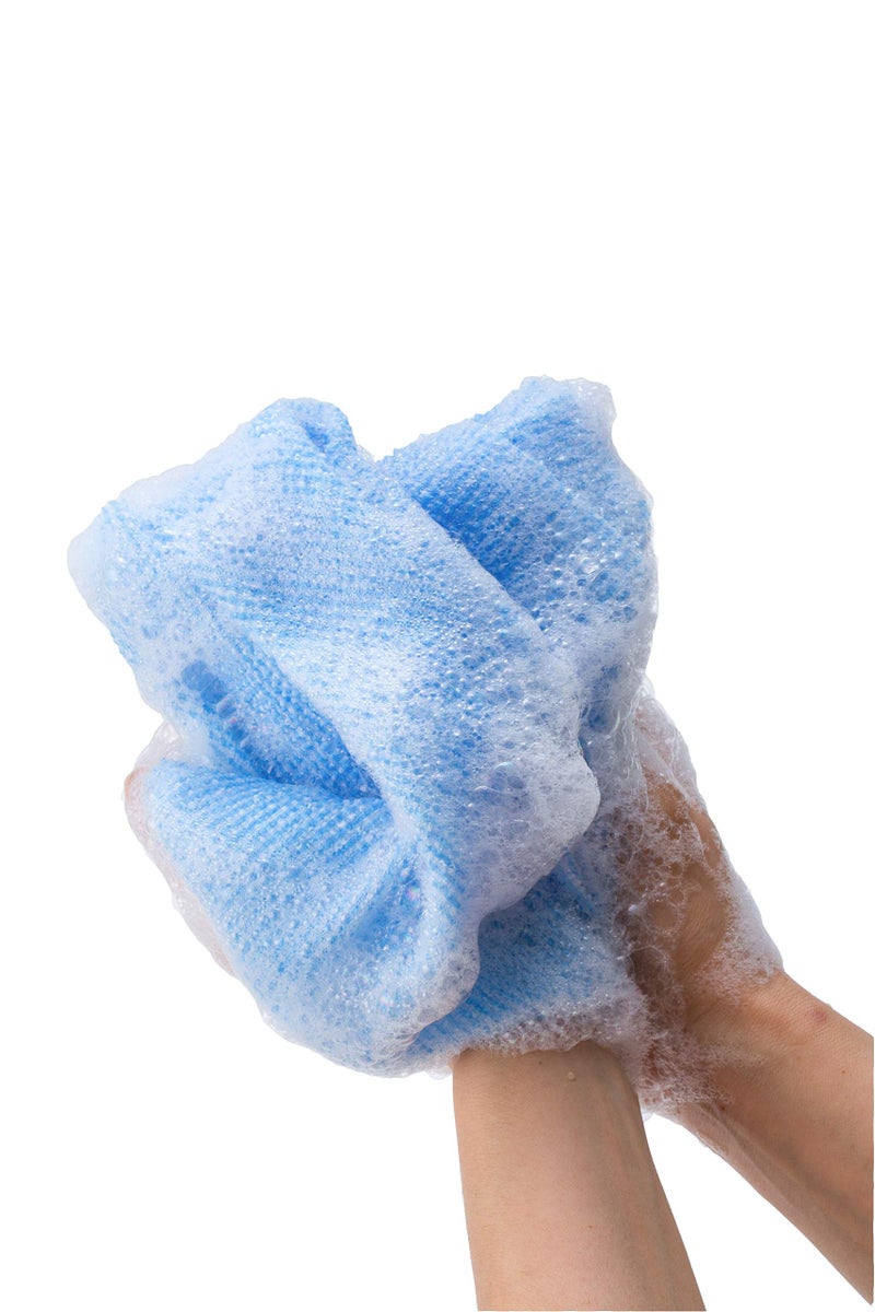 Modu 4 PCS Long Exfoliating Washcloth - African Bath Net Sponge Loofah Japanese Washcloth Body & Back Scrubber for Shower, Deep Cleansing (Pink, Sky Blue, Yellow, Green) - Image 3