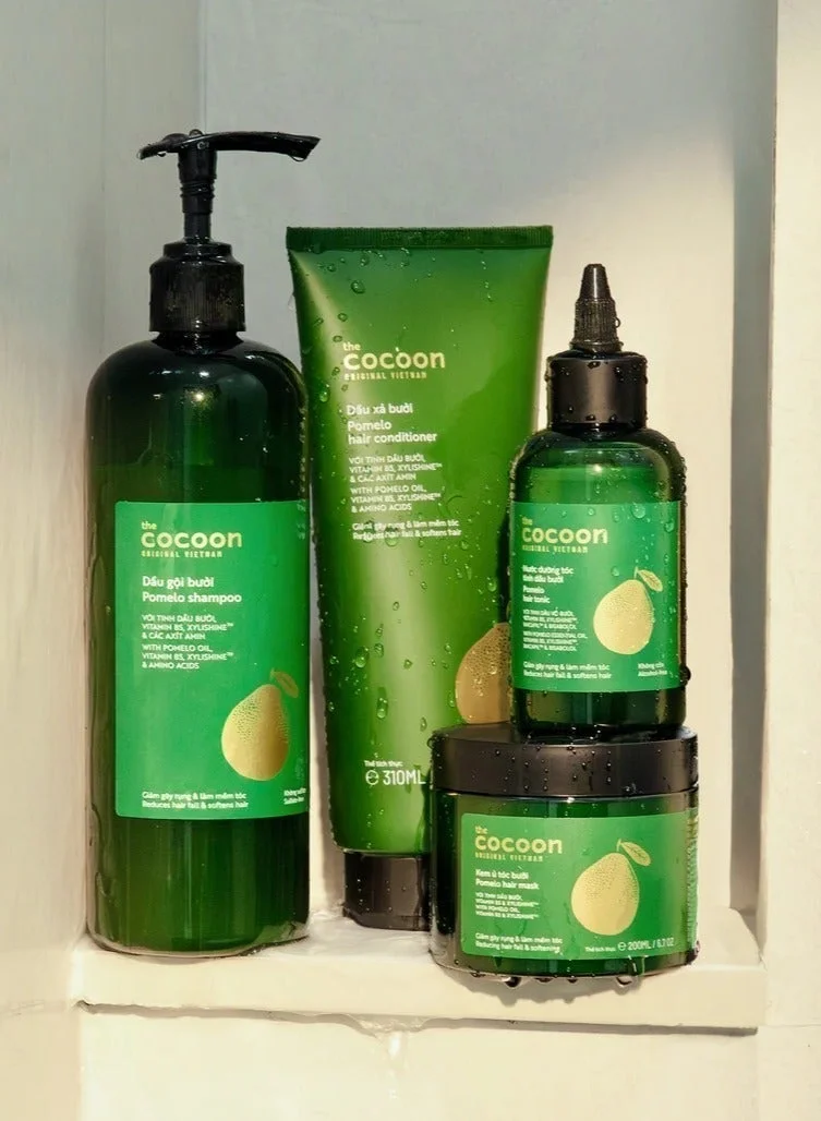 The Cocoon Original Vietnam  Cocoon Pomelo Hair Care Complete Set, Natural Anti-Hair Fall Treatment, Vegan Hair Growth Shampoo Conditioner Tonic Mask, Sulfate-Free Thickening Therapy, Vitamin B5 Deep Moisturizing Repair  | Best Price UAE