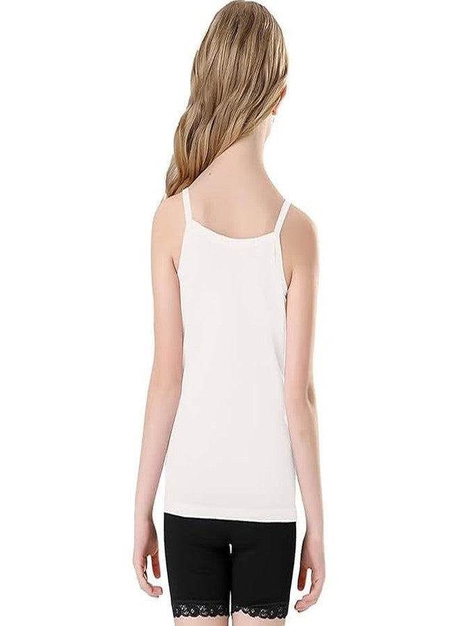 Khwaish Store Baby Girls Vest Cotton Regular Fit Sleeveless Camisole Vest for Girls Slip White, Pack of 3 - Image 2