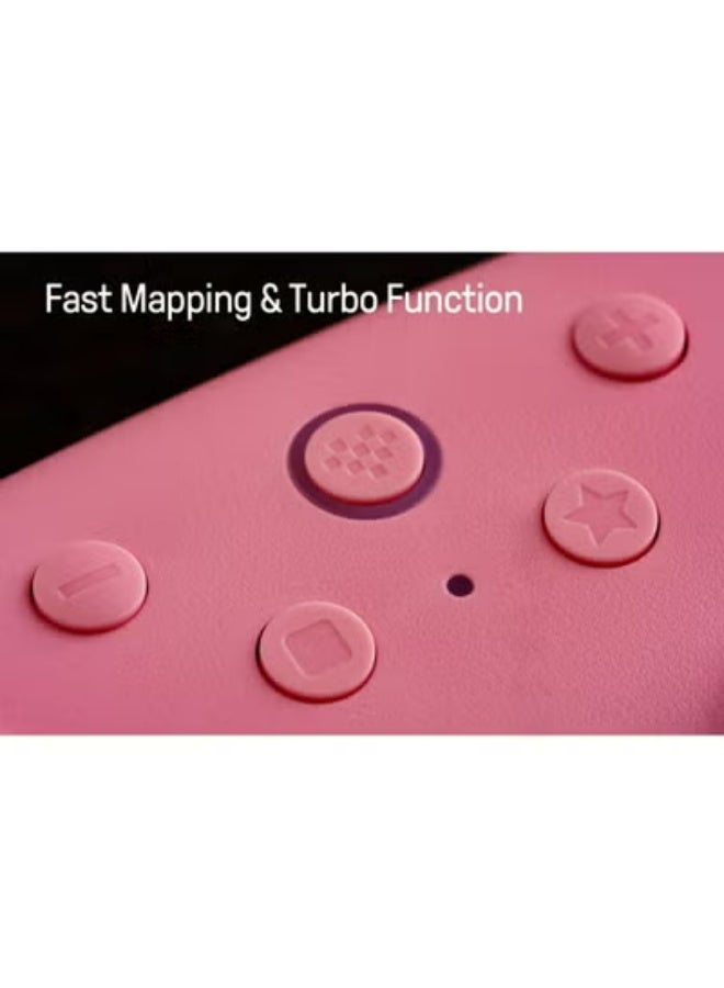 8بت دو وحدة تحكم بلوتوث 8Bitdo Ultimate 2C Hall Effect Joysticks مع أزرار L4/R4 قابلة لإعادة التعيين، تحكم في الحركة بستة محاور، اهتزاز Rumble ووظيفة Turbo لجهاز Switch/Switch 2 (وردي) - Image 4