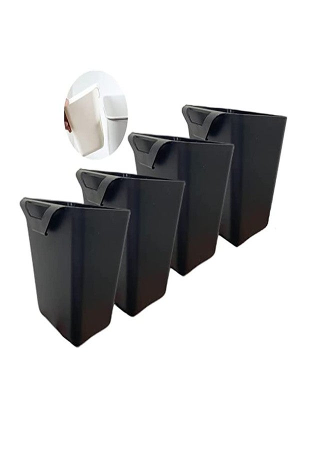 Dodxiaobeul 4 Pack Black Hanging Cup Holder for Rolling Cart Accessories,Hanging Bins for Utility Carts,Storage Bucket Hanging Container Hanging Bucket or Make Up Pencil Holder for Home,Kitchen Organizer Decor - Image 1