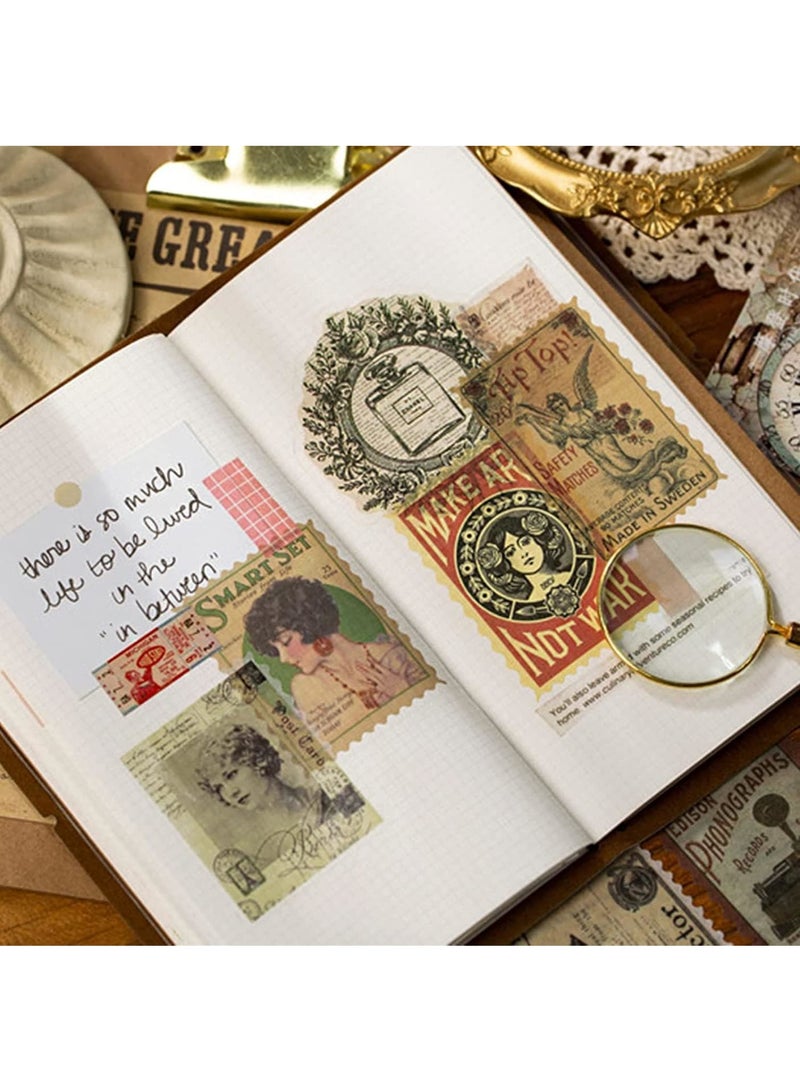 SOLARAE 60 قطعة ملصقات طوابع بريدية عتيقة - ورق ديكور جمالي لكتب القصاصات، اليوميات، المخططات وأعمال الأطفال اليدوية - Image 3