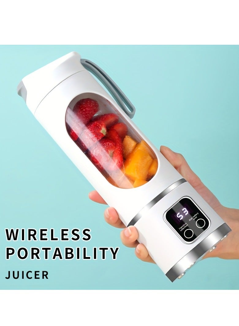 إيفرين خلاط محمول قابل لإعادة الشحن عبر USB مع شاشة LED - 450 مل، 7.4 فولت 50 واط 12 شفرة، مثالي للعصائر والعصائر الطازجة، تصميم صغير الحجم للتغذية أثناء التنقل - Image 2