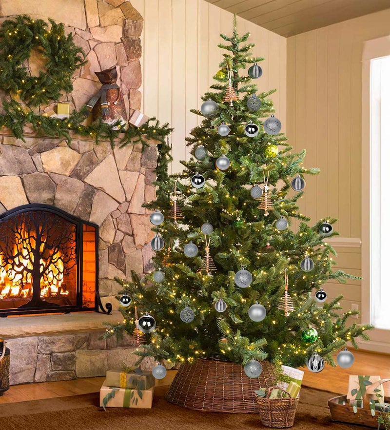 Briful 12PCS 3.15"" Christmas Ball Ornaments Shatterproof Silver Christmas Tree Decorations Xmas Tree Balls Halloween Ornaments D?cor - Image 5