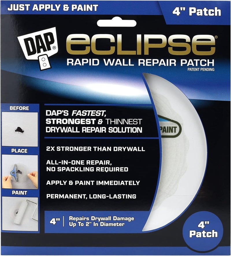 DAP 7079809163 Repair Eclipse Wall Patch 4 Inch ClearWhite - Image 1