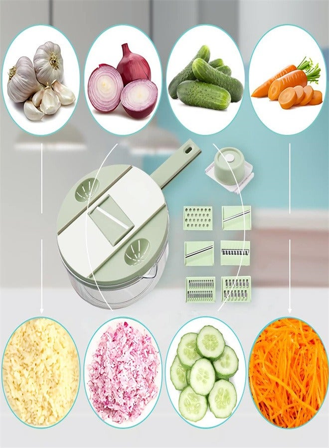 كيلا مجموعة تقطيع الخضار 9 في 1، مفرمة طعام، مبشرة مطبخ مع 6 شفرات، مفرمة ثوم مع حوض كبير سعة 2000 مل - Image 4