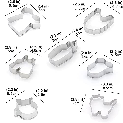 Comais Baby Shower Series Cookie Cutters Set of 7 pcs, Stainless Steel Fondant Cutter Molds Baking DIY - Image 3