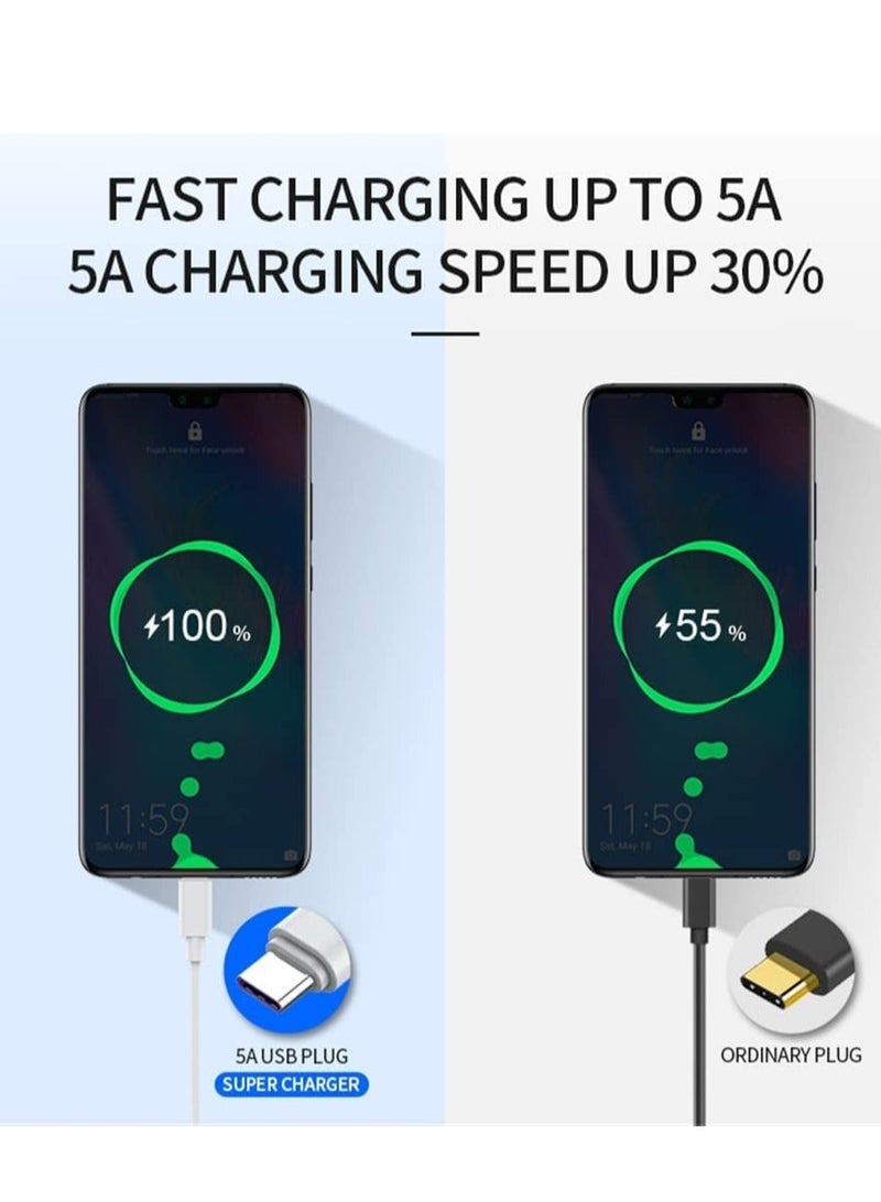 ELTRAZONE USB C Cable 5A Fast Charging Cable USB Type C Charger (2 Pack) Compatible for Huawei P20 Lite Mate 20 Pro P20 Samsung S10 Plus S9 S8 Note 9 LG G5 G6 Xiaomi Mi A2 Mi 9 etc - 1 Meter - Image 3
