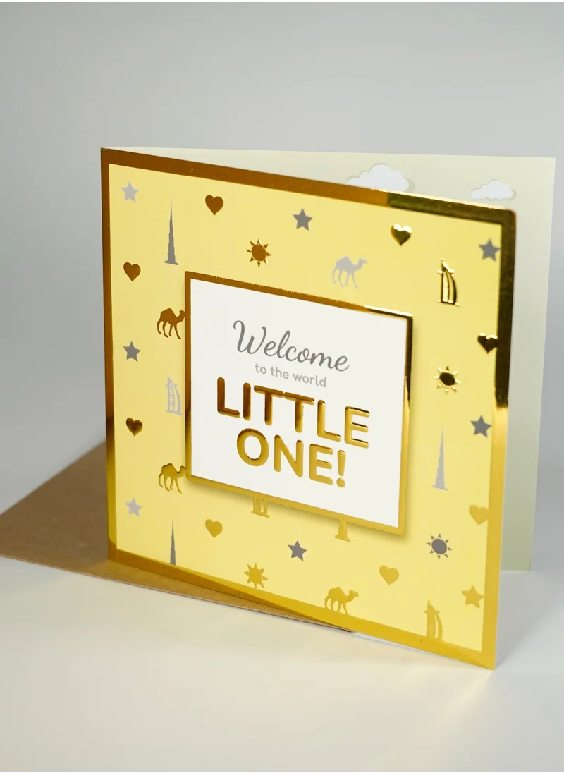 Share the Love Welcome to the World, Little One - Foil Greeting Card for Newborn Celebrations