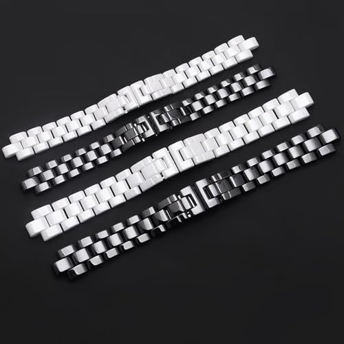 hengfento2 Watch Band Strap Bracelet Replacement for Chanel J12 Watch Real Ceramic (16mm white) - Image 3