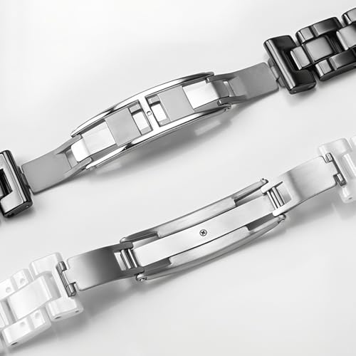 hengfento2 Watch Band Strap Bracelet Replacement for Chanel J12 Watch Real Ceramic (16mm white) - Image 4