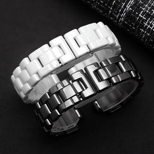 hengfento2 Watch Band Strap Bracelet Replacement for Chanel J12 Watch Real Ceramic (16mm white) - Image 5