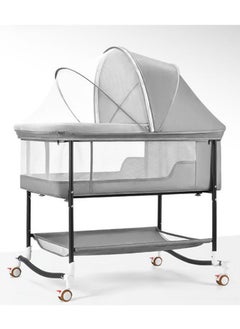 Arabest Baby Bassinets Bedside Moveable Baby Crib Portable Bassinets for Safe Co-Sleeping Adjustable Baby Bed Grey  - Image 2