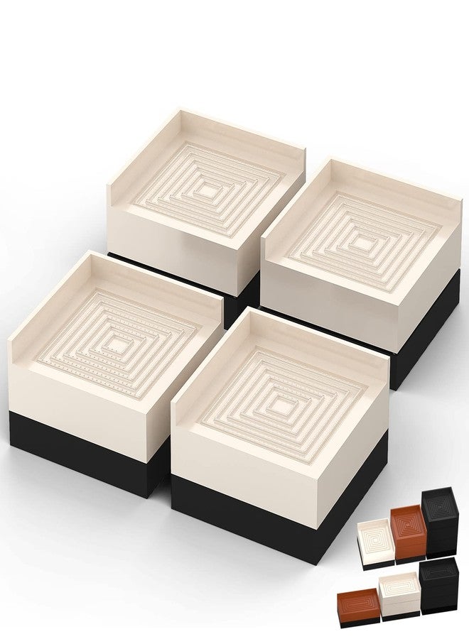 Tclouda Furniture Risers, Tclouda Bed/Sofa/Desk/Table/Chair Leg/Fridge Lifts to 1.5, 3 and 4 in, Square Adjustable Risers Blocks for Extenders, Heavy Duty Supports Up to 1300 Lbs, 1.5 in-Apricot-Square - Image 1
