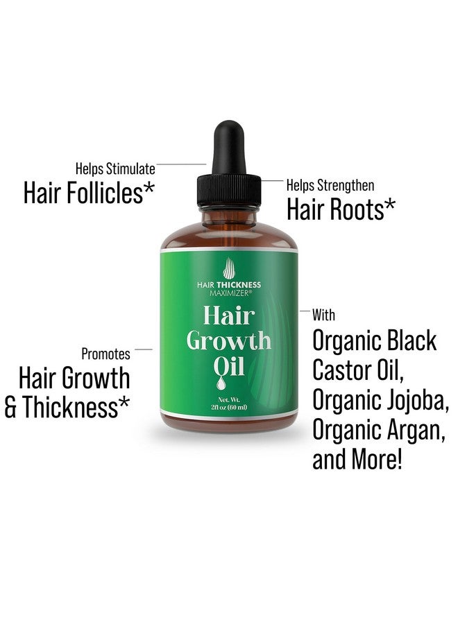 HAIR THICKNESS MAXIMIZER Hair Thickening and Moisturizing Serum - Vegan Scalp Treatment Oil for Women, Men with Dry, Frizzy, Weak Hair and Hair Loss. Peppermint, Wild Black Castor Oil, Unscented 2oz - Image 2