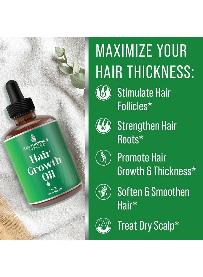HAIR THICKNESS MAXIMIZER Hair Thickening and Moisturizing Serum - Vegan Scalp Treatment Oil for Women, Men with Dry, Frizzy, Weak Hair and Hair Loss. Peppermint, Wild Black Castor Oil, Unscented 2oz - Image 3