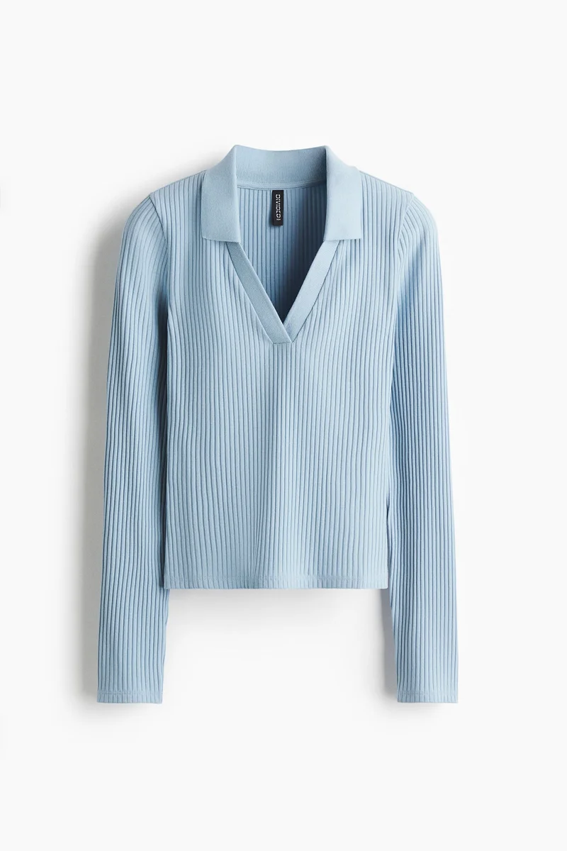H&M Ribbed collared top