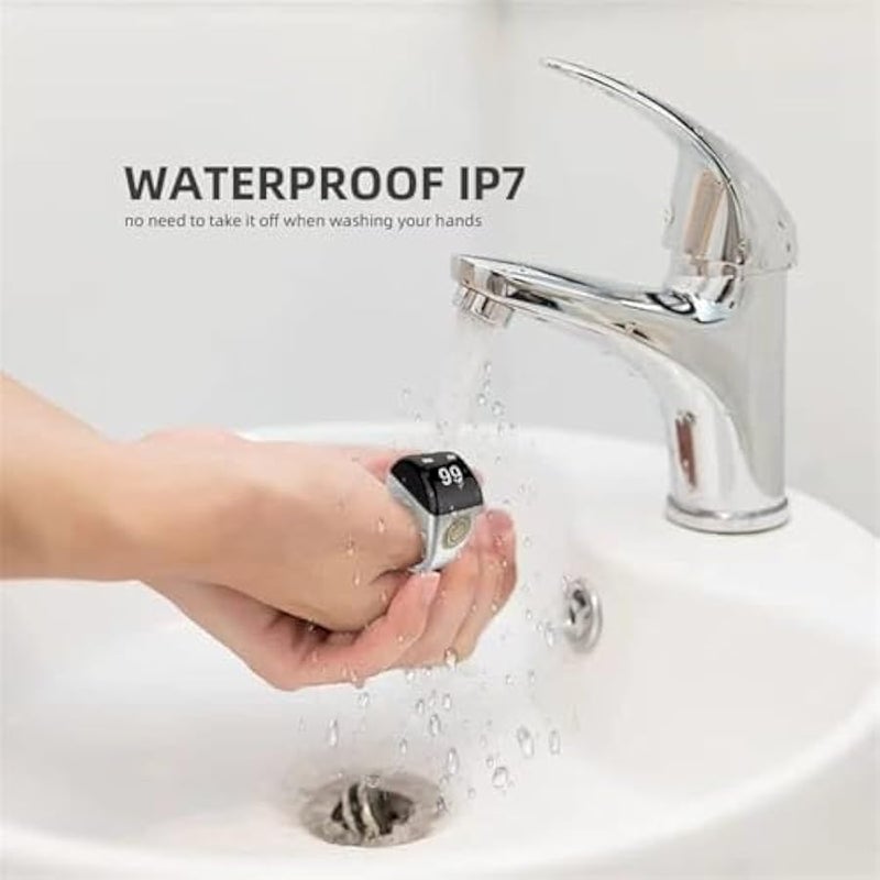 أنكوفو فاونو عداد صلاة ذكي، خاتم ذكي مقاوم للماء IP7، 5 تذكيرات وقت الصلاة، شاشة OLED، إعداد عد مخصص، عداد، لجميع الاعمار 18 20 22 ملم - Image 2