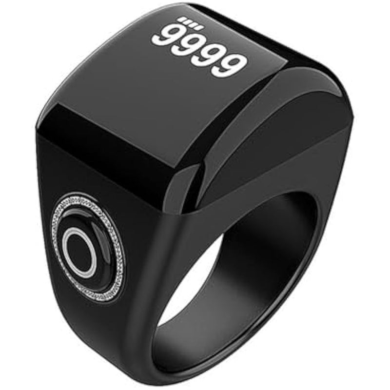 أنكوفو فاونو عداد صلاة ذكي، خاتم ذكي مقاوم للماء IP7، 5 تذكيرات وقت الصلاة، شاشة OLED، إعداد عد مخصص، عداد، لجميع الاعمار 18 20 22 ملم - Image 1