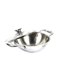 ALDA Alda Stainless Steel Wok With Glass Lid- Silver  - Image 2