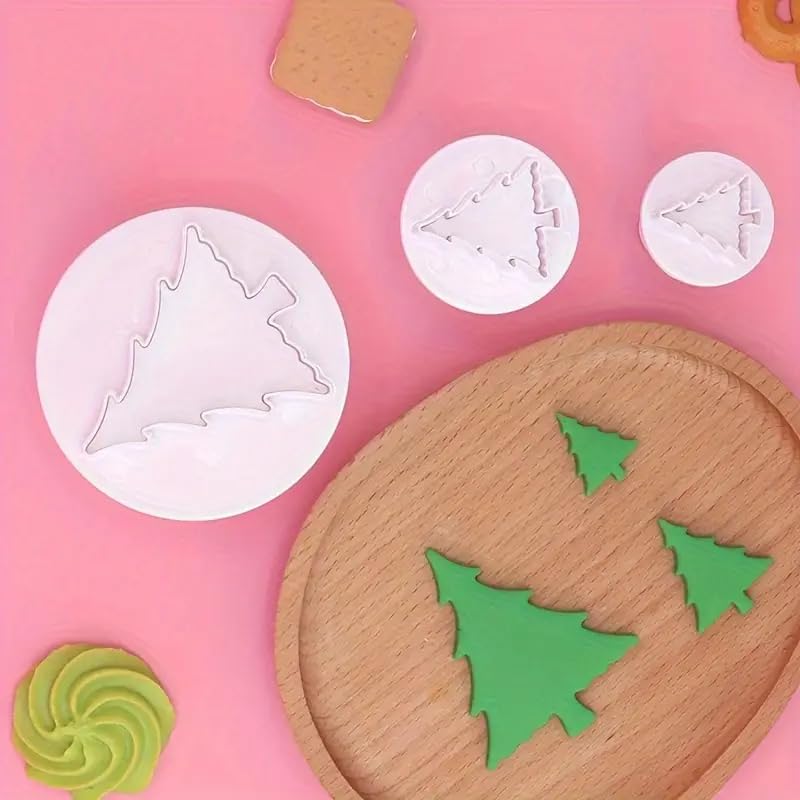 LEGACYCART 9pc 3D Christmas Snowflake and Tree Cookie Cutter Set Fondant Dough and Cookie Stamps for Baking Biscuits Cake Decorations Cupcake Toppers Party Snacks Pack of 3 - Image 4