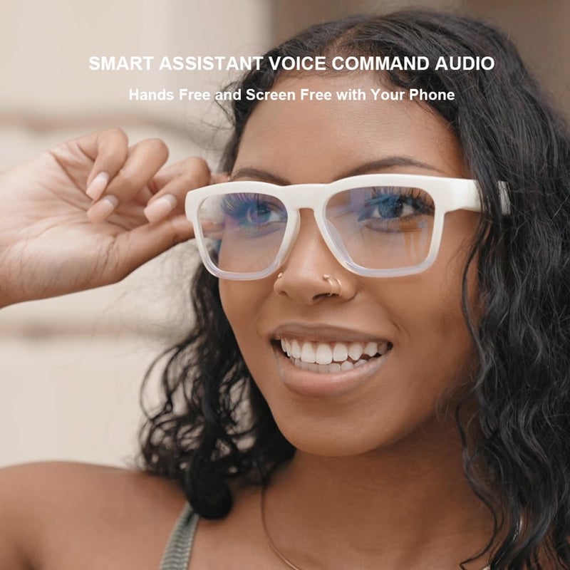 OhO sunshine OhO Smart Glasses,Safety Glasses with Bluetooth Speaker,Indoor/Outdoor UV Protection and Voice Control,Unisex(Blue Light Lens) - Image 4