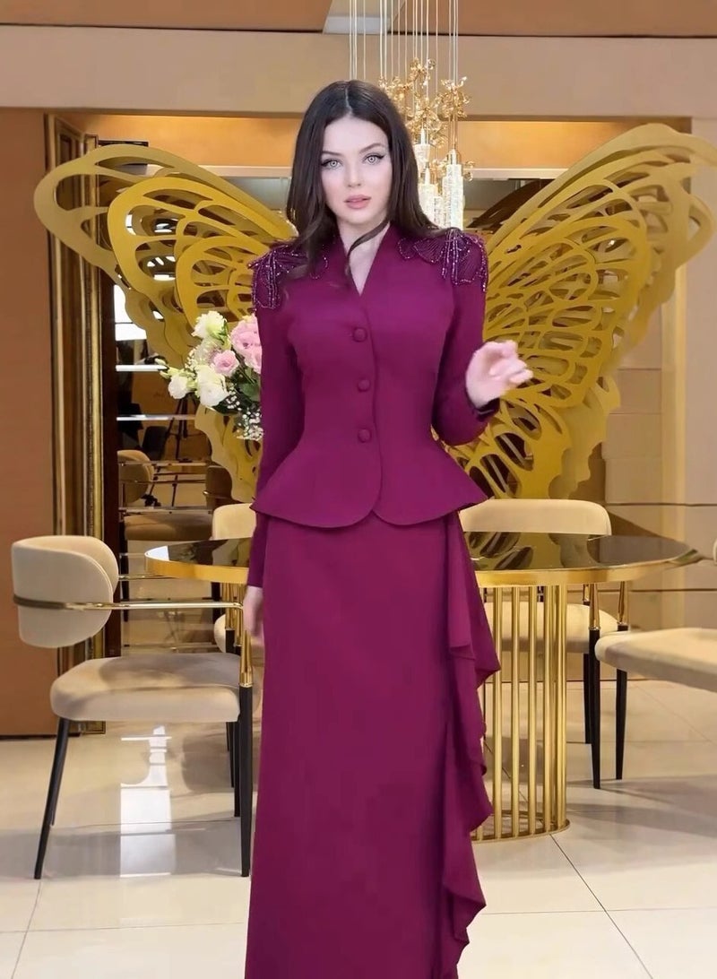 Shougu New Waist Cinching Top Fish Tail Skirt Suit Set  - Image 2