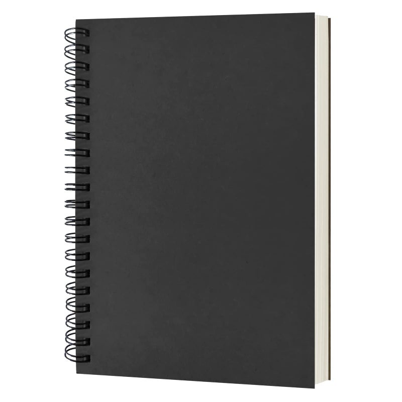 DSTELIN DSTELIN Blank Spiral Notebook, 1-Pack, Soft Cover, Sketch book, 100 Pages / 50 Sheets, 7.5 inch x 5.1 inch (Black)  - Image 1