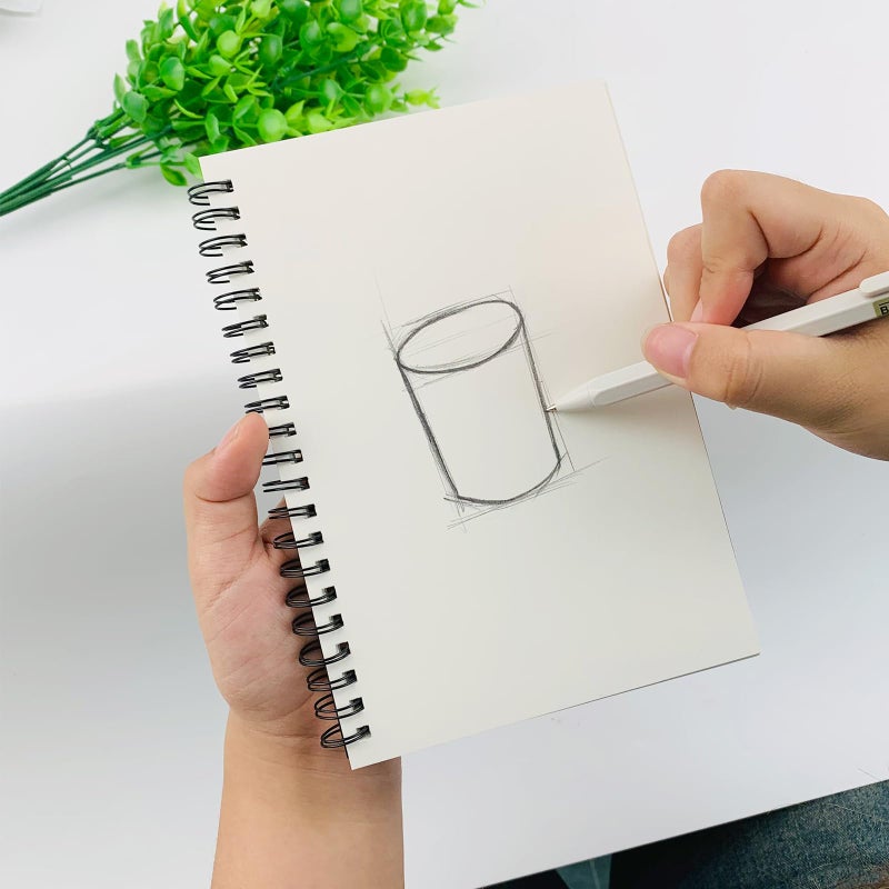 DSTELIN DSTELIN Blank Spiral Notebook, 1-Pack, Soft Cover, Sketch book, 100 Pages / 50 Sheets, 7.5 inch x 5.1 inch (Black)  - Image 5