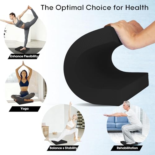 MBKHFLL Exercise Balance Pad，Balance Foam Mat for Physical Therapy Equipment & Strength Stability Training, Slip Resistant Foam Mat for Yoga, Pilates, Meditation，Gardening knee pads (black) - Image 4