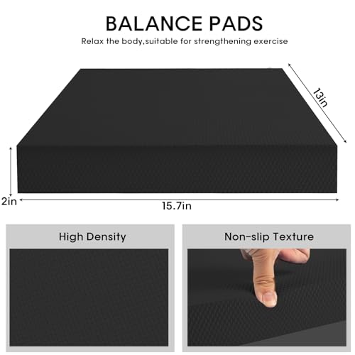 MBKHFLL Exercise Balance Pad，Balance Foam Mat for Physical Therapy Equipment & Strength Stability Training, Slip Resistant Foam Mat for Yoga, Pilates, Meditation，Gardening knee pads (black) - Image 2