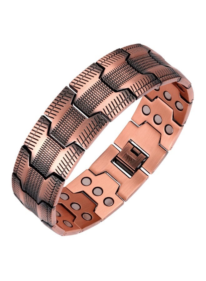 Men's Copper Bracelet, 3x Stronger 99.99% Pure Copper Magnetic Bracelet with Magnets, Adjustable Length, and Sizing Tool - Image 1