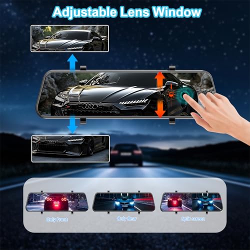 Aprilboy Mirror Dash Cam 4K Front and 2.5K Rear, IMX415 Rearview Mirror Camera for Cars, 5.8GHz WiFi, WDR, G-Sensor, Night Vision, Reverse Assist, Included 64GB Card - Image 4