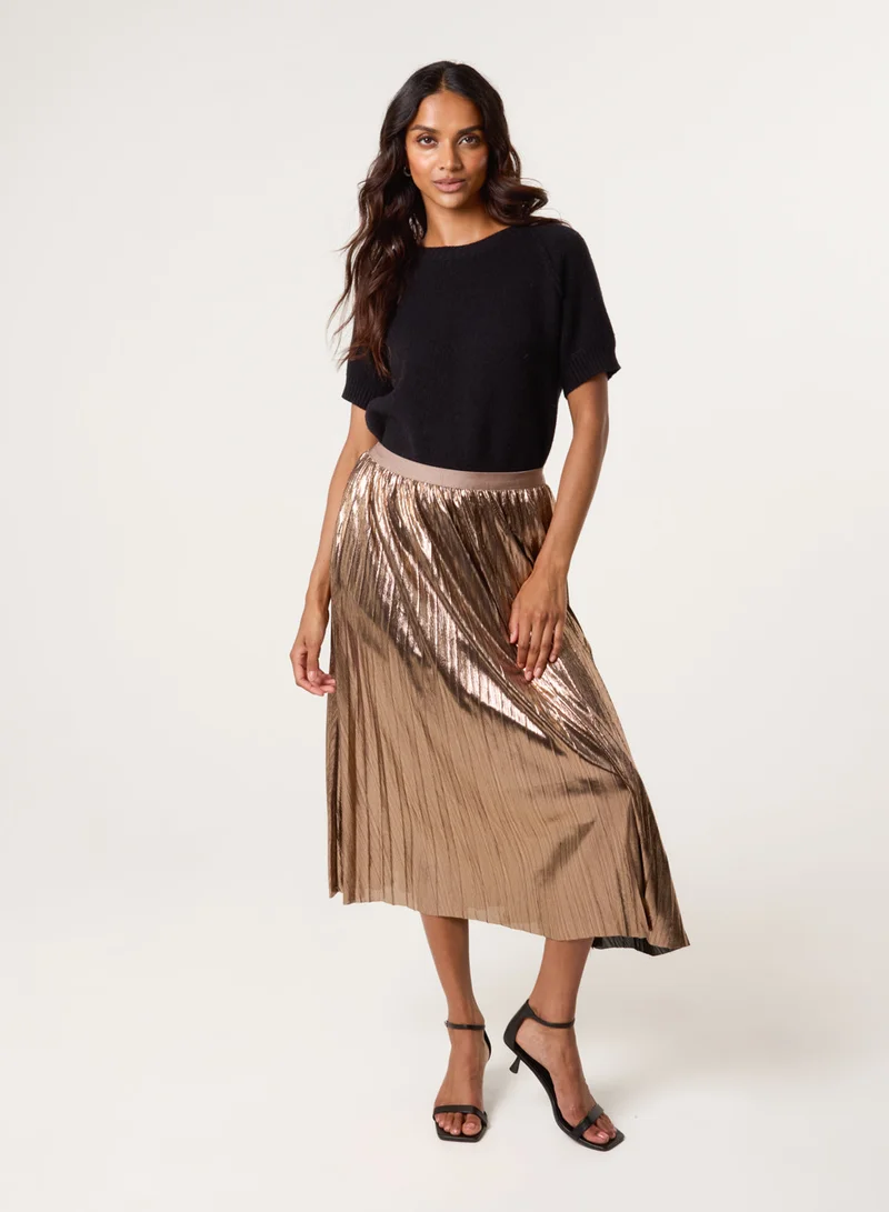 بلو فانيلا Metallic Pleated Tulle Skirt