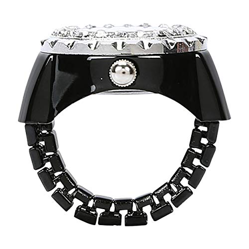 YouBella Jewellery Crystal Unisex Finger Ring Watch for Girls/Women/Men/Boys (Black) - Image 3