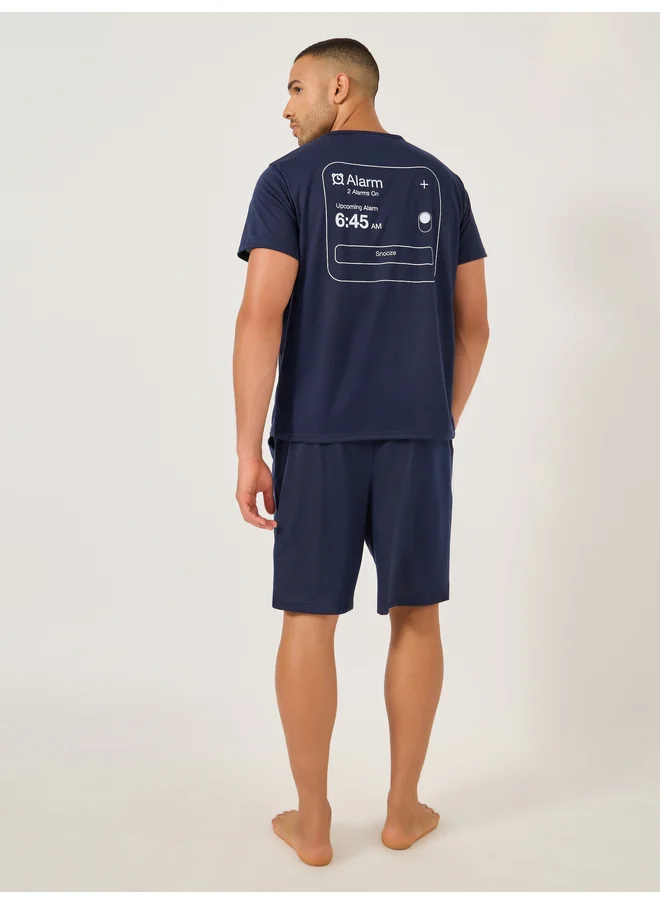 Styli Styli Unwind Slogan Front and Back Printed T-Shirt and Shorts Set