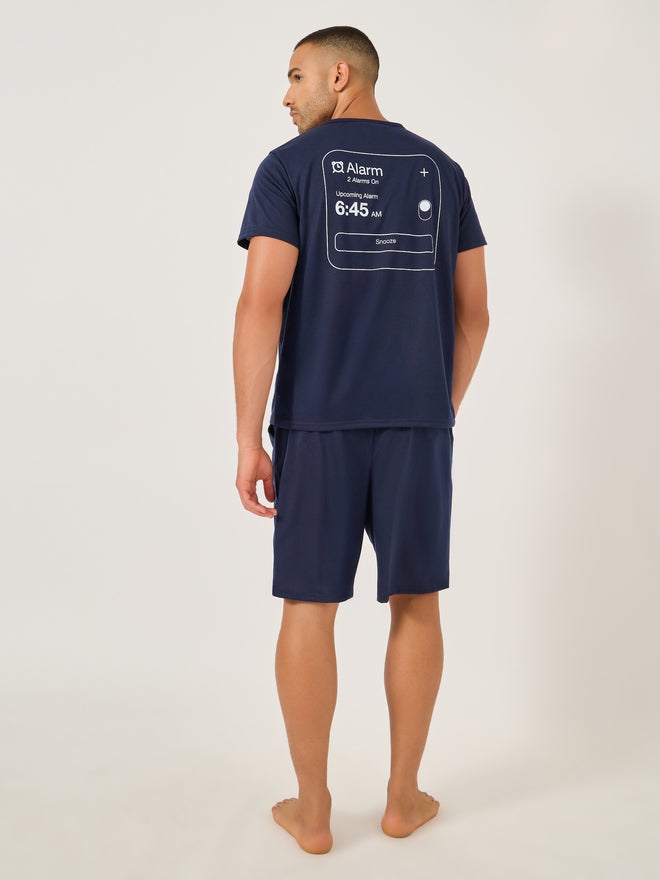 Styli Styli Unwind Slogan Front and Back Printed T-Shirt and Shorts Set  - Image 1