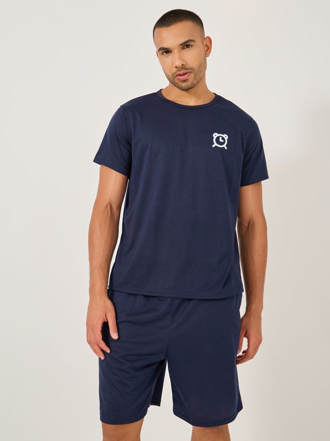 Styli Styli Unwind Slogan Front and Back Printed T-Shirt and Shorts Set  - Image 2