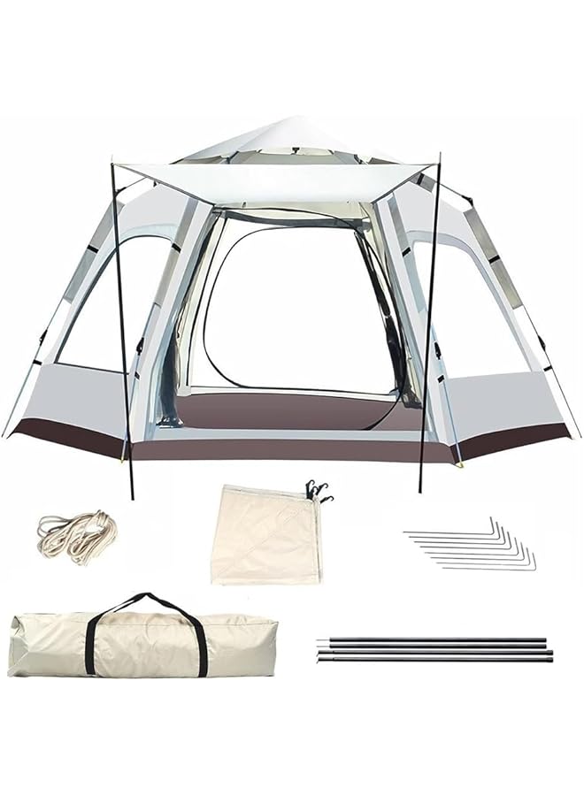X spring Pop Up Family Camping Tent Uv Protection Waterproof Windproof Breathable Mesh 5 8 Person Automatic Tent With 2 Doors 5 Windows Instant For Camping Hiking - Image 1
