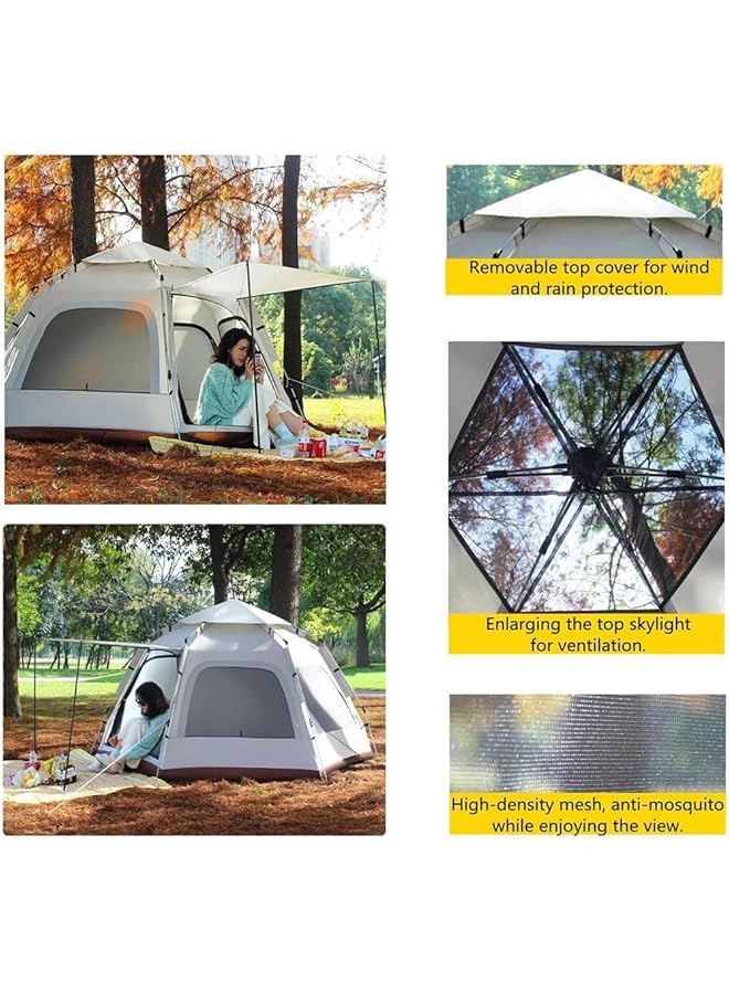 X spring Pop Up Family Camping Tent Uv Protection Waterproof Windproof Breathable Mesh 5 8 Person Automatic Tent With 2 Doors 5 Windows Instant For Camping Hiking - Image 3