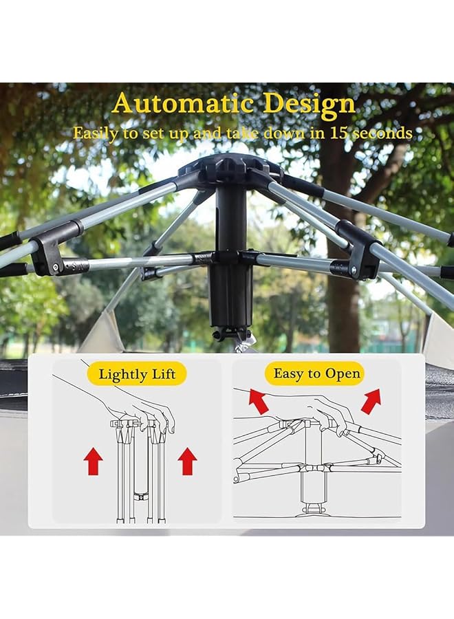 X spring Pop Up Family Camping Tent Uv Protection Waterproof Windproof Breathable Mesh 5 8 Person Automatic Tent With 2 Doors 5 Windows Instant For Camping Hiking - Image 2
